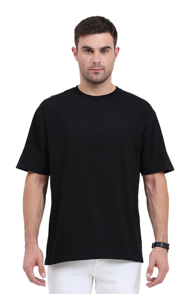 Men's Logo Print Oversized T-Shirt in Black
